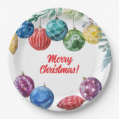 Waterverf Ornament Exchange Christmas Party Papieren Bordje (Voorkant)