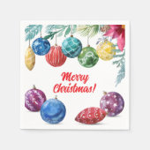 Waterverf Ornament Exchange Christmas Party Servet (Voorkant)