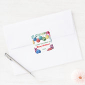 Waterverf Ornament Exchange Christmas Party Vierkante Sticker (Envelop)
