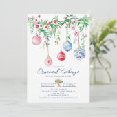 Waterverf Ornament Exchange Invitation Kaart (Staand voorkant)
