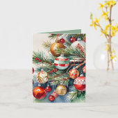 Waterverf  Ornament Foto Craft Christmas Kaart (Gele Bloem)