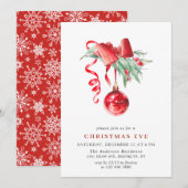 Waterverf Ornament kerstavond feestdag Kaart (Voorkant / Achterkant)