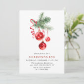 Waterverf Ornament kerstavond feestdag Kaart (Staand voorkant)