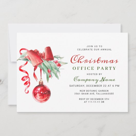 Waterverf Ornament kerstfeest Kaart (Voorkant)