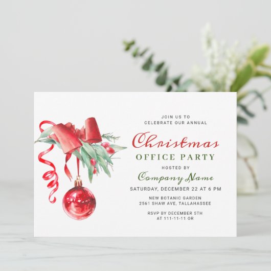 Waterverf Ornament kerstfeest Kaart (Staand voorkant)