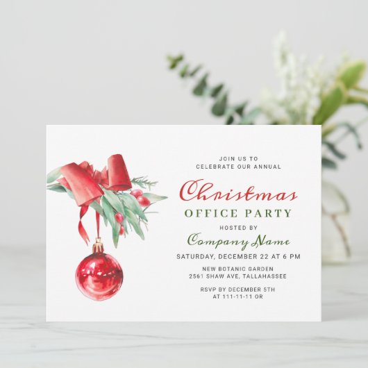 Waterverf Ornament kerstfeest Kaart (Staand voorkant)