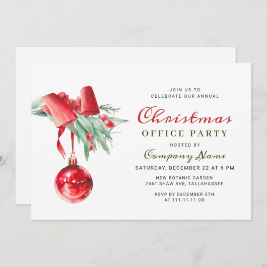 Waterverf Ornament kerstfeest Kaart (Voorkant / Achterkant)