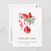 Waterverf Ornament kerstfeestdag bedankt Briefkaart (Voorkant / Achterkant)