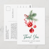 Waterverf Ornament kerstfeestdag bedankt Briefkaart (Voorkant / Achterkant)