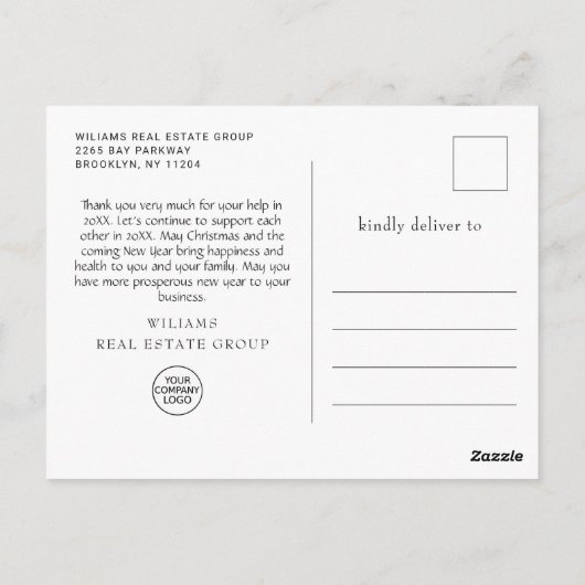 Waterverf Ornament kerstfeestdag bedankt Briefkaart (Achterkant)