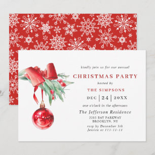 Waterverf Ornament kerstfeestdag Kaart