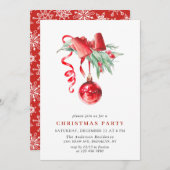 Waterverf Ornament kerstfeestdag Kaart (Voorkant / Achterkant)