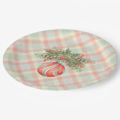 Waterverf ornament op een aangepast kerstfeest papieren bordje (Gekanteld)