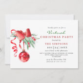 Waterverf Ornament VIRTUELE kerstfeestdag Kaart (Voorkant)