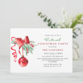 Waterverf Ornament VIRTUELE kerstfeestdag Kaart (Staand voorkant)