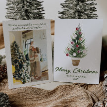 Waterverf Ornamenten Boom Foto Vrolijk Kerstfeest