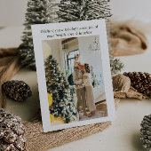 Waterverf Ornamenten Boom Foto Vrolijk Kerstfeest Feestdagenkaart