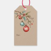 Waterverf Ornamenten Kerst Elegant Script Cadeaulabel (Achterkant)
