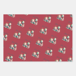 Waterverf Ornamenten Kerst Inpakpapier Vel