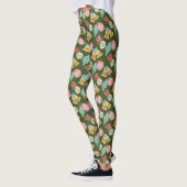 Waterverf Ornamenten Kerst Rood Groen Geel Leggings (Links)