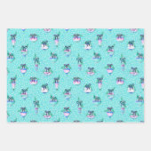 Waterverf Ornaments Aqua Snow Polka Dot Inpakpapier Vel (Voorkant)