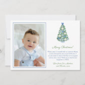 Waterverf Ornately Decorted Tree Merry Kerstmis Feestdagenkaart (Voorkant)