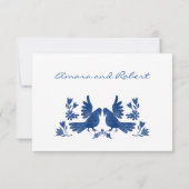 Waterverf otomi vogels - Navy (Achterkant)