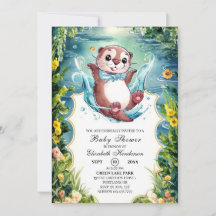 Waterverf Otter Baby shower