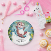 Waterverf Otter Baby shower Papieren Bordje (Feest)