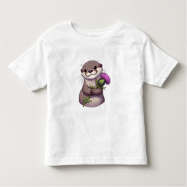 Waterverf Otter en distel Kinder Shirts