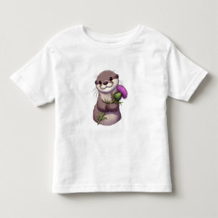 Waterverf Otter en distel Kinder Shirts