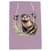 Waterverf otter en distels medium cadeauzakje (Voorkant)