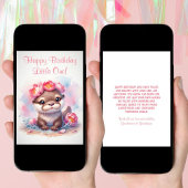 Waterverf otter met pioenrozen Verjaardag Kaart