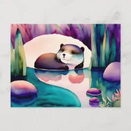 Waterverf Otter, Postcrossing Briefkaart