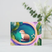 Waterverf Otter, Postcrossing Briefkaart (Staand voorkant)