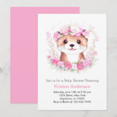 Waterverf Otter's betoverde meisje Baby shower Kaart (Voorkant / Achterkant)