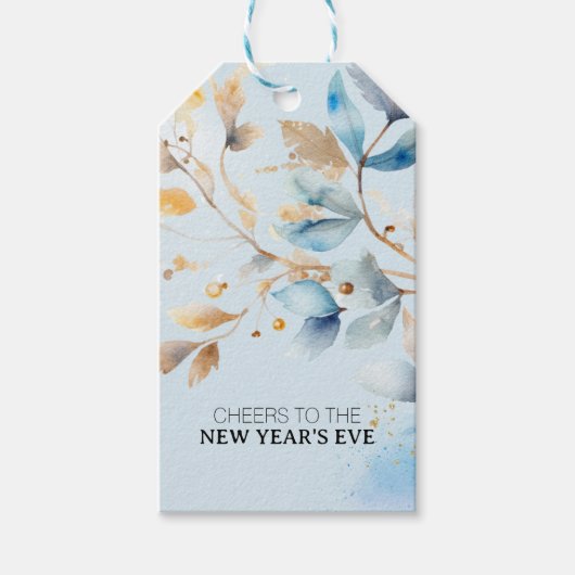 Waterverf Oud en Nieuw-feest Cadeaulabel (Voorkant)