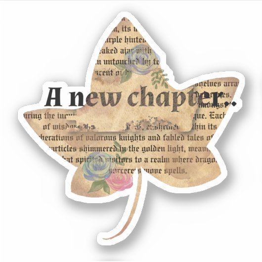 Waterverf oud  plakboekpapier sticker (Voorkant)