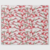 Waterverf - Oude kerstman in sneeuw Cadeaupapier (Vlak)