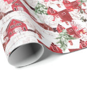 Waterverf - Oude kerstman in sneeuw Cadeaupapier (Rol Hoek)