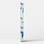 Waterverf oude petten: blauwe achtergrond. Case-Mate iPhone case (Achterkant / Links)