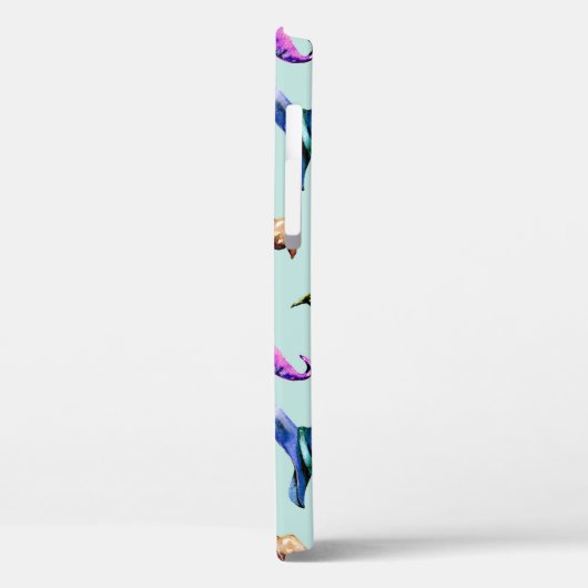 Waterverf oude petten: blauwe achtergrond. Case-Mate iPhone case (Achterkant / Links)