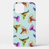 Waterverf oude petten: blauwe achtergrond. Case-Mate iPhone case (Achterkant)