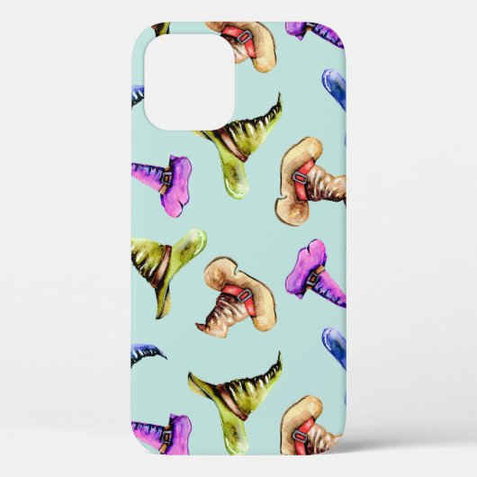 Waterverf oude petten: blauwe achtergrond. Case-Mate iPhone case (Achterkant)