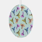 Waterverf oude petten: blauwe achtergrond. glas ornament (Voorkant links)