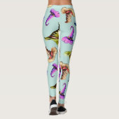 Waterverf oude petten: blauwe achtergrond. leggings (Achterkant)