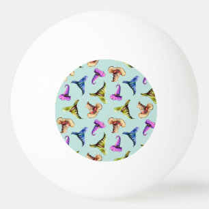 Waterverf oude petten: blauwe achtergrond. pingpongbal