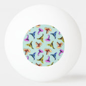 Waterverf oude petten: blauwe achtergrond. pingpongbal (Achterkant)