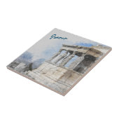 Waterverf oude ruïnes van Athene Griekenland Keram Tegeltje (Zijkant)