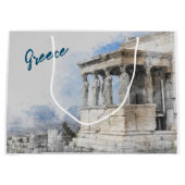Waterverf oude ruïnes van Athene grote geschenktas Groot Cadeauzakje (Voorkant)